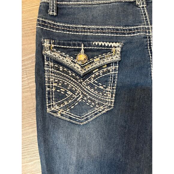 Vintage Y2K MUDD Low-rise Flare Bootcut Jeans Embellished Rhinestone Western - Picture 4 of 8